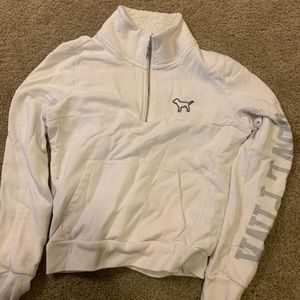 White Victoria secret/Pink 3/4 zip jacket